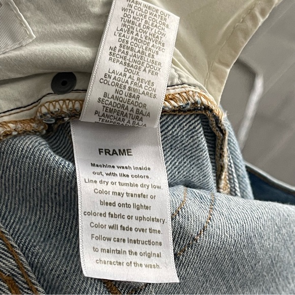 FRAME DENIM L'HOMME SLIM STRAIGHT JEANS IN WHITE SANDS Men’s Size 32 x 35 Tall - Picture 14 of 16